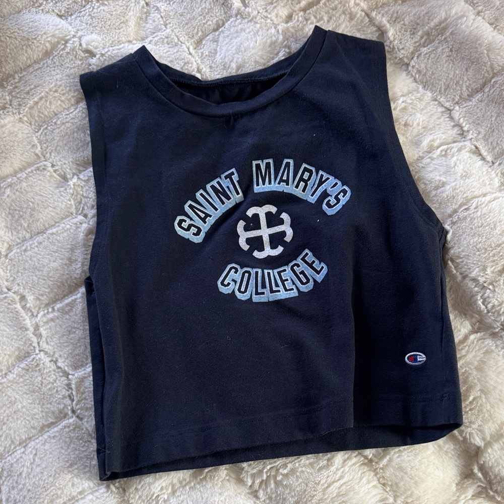Champion Women's Navy Tank Top with Saint Mary's College Print